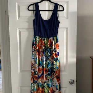 Le Lis floral maxi dress with cutout cris cross back